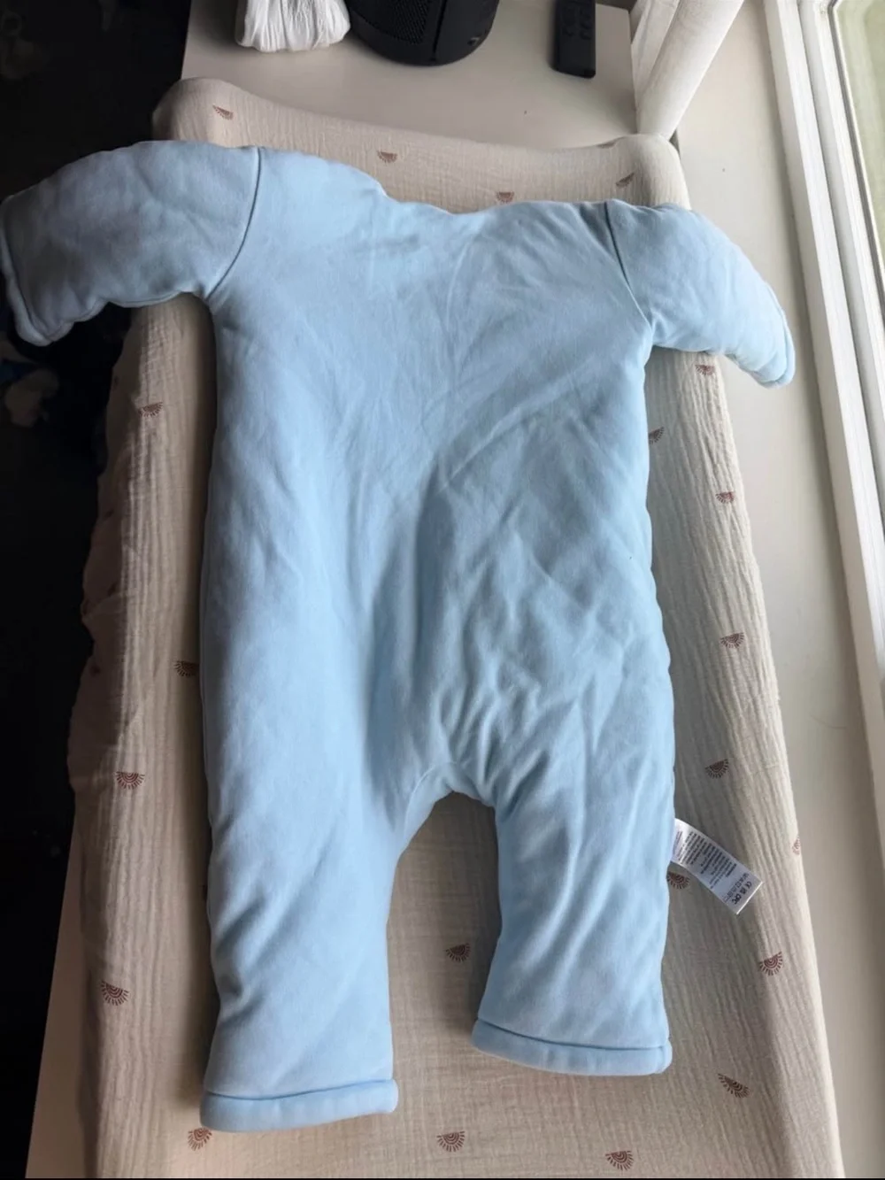 Light Blue Plush Baby One-Piece Sleepsuit